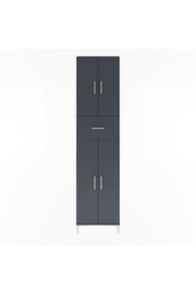 Arges Dolap 4 Raflı Tek Çekmeceli 4 Kapaklı 60x30x243 Antrasit-Antrasit