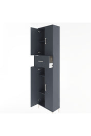 Arges Dolap 4 Raflı Tek Çekmeceli 4 Kapaklı 60x30x243 Antrasit-Antrasit