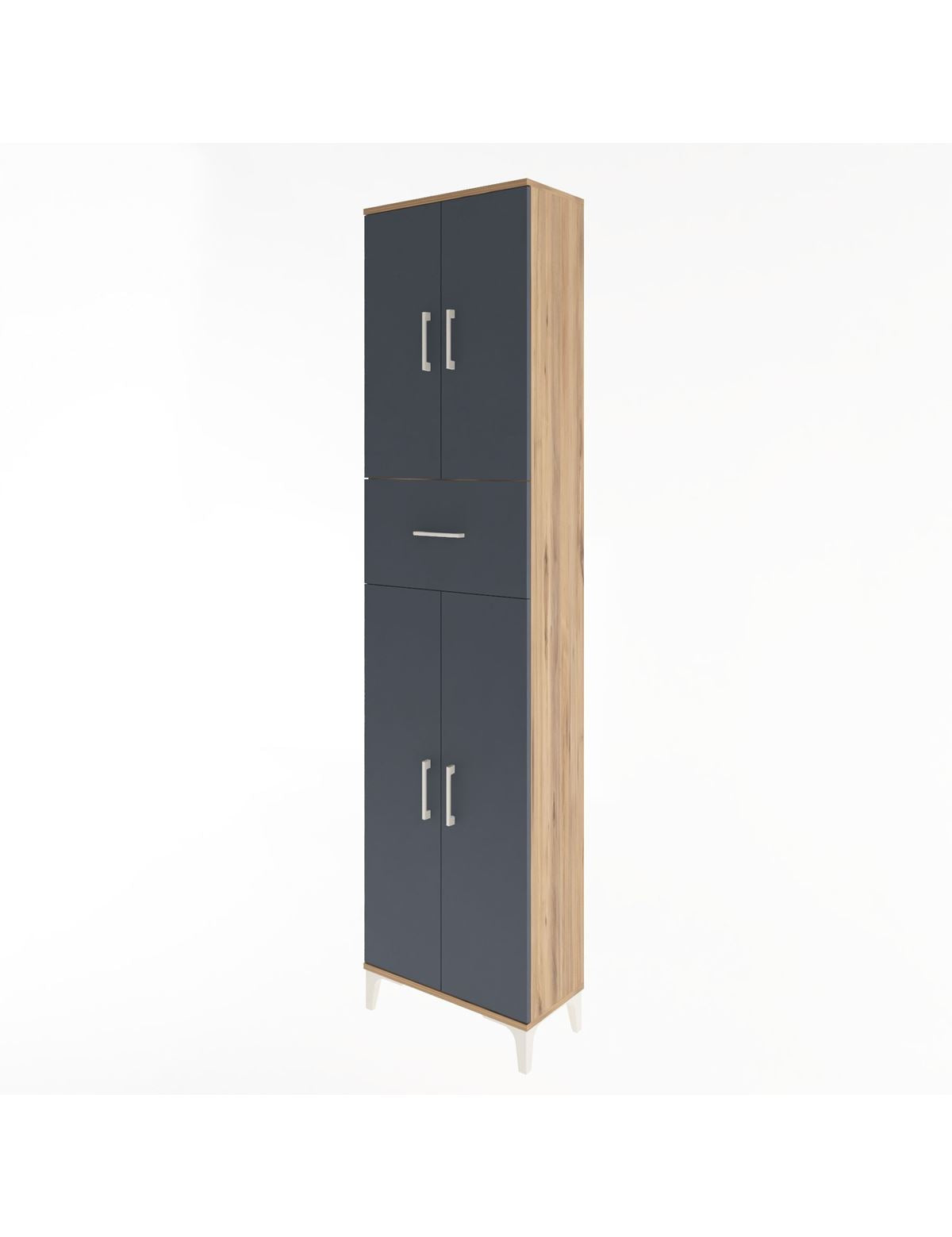Arges Dolap 4 Raflı Tek Çekmeceli 4 Kapaklı 60x30x243 - S32M005V8A