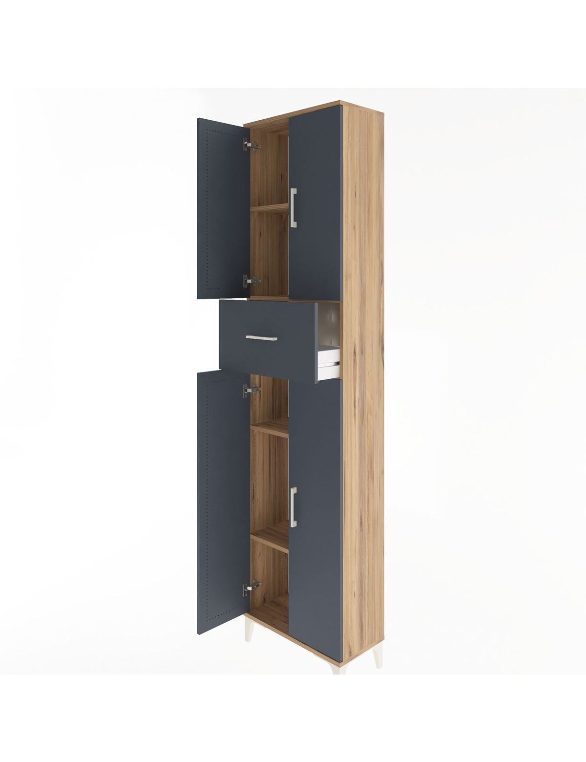Arges Dolap 4 Raflı Tek Çekmeceli 4 Kapaklı 60x30x243 - S32M005V8A
