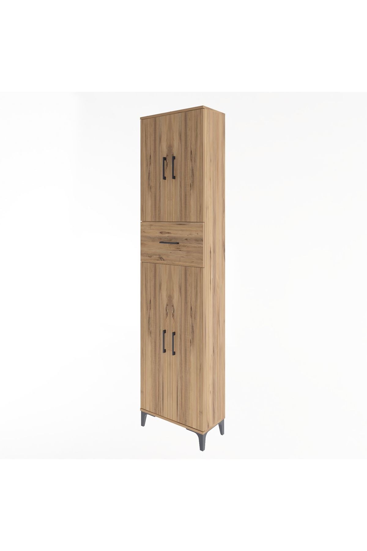 Arges Dolap 4 Raflı Tek Çekmeceli 4 Kapaklı 60x30x243 - S32M005V9A