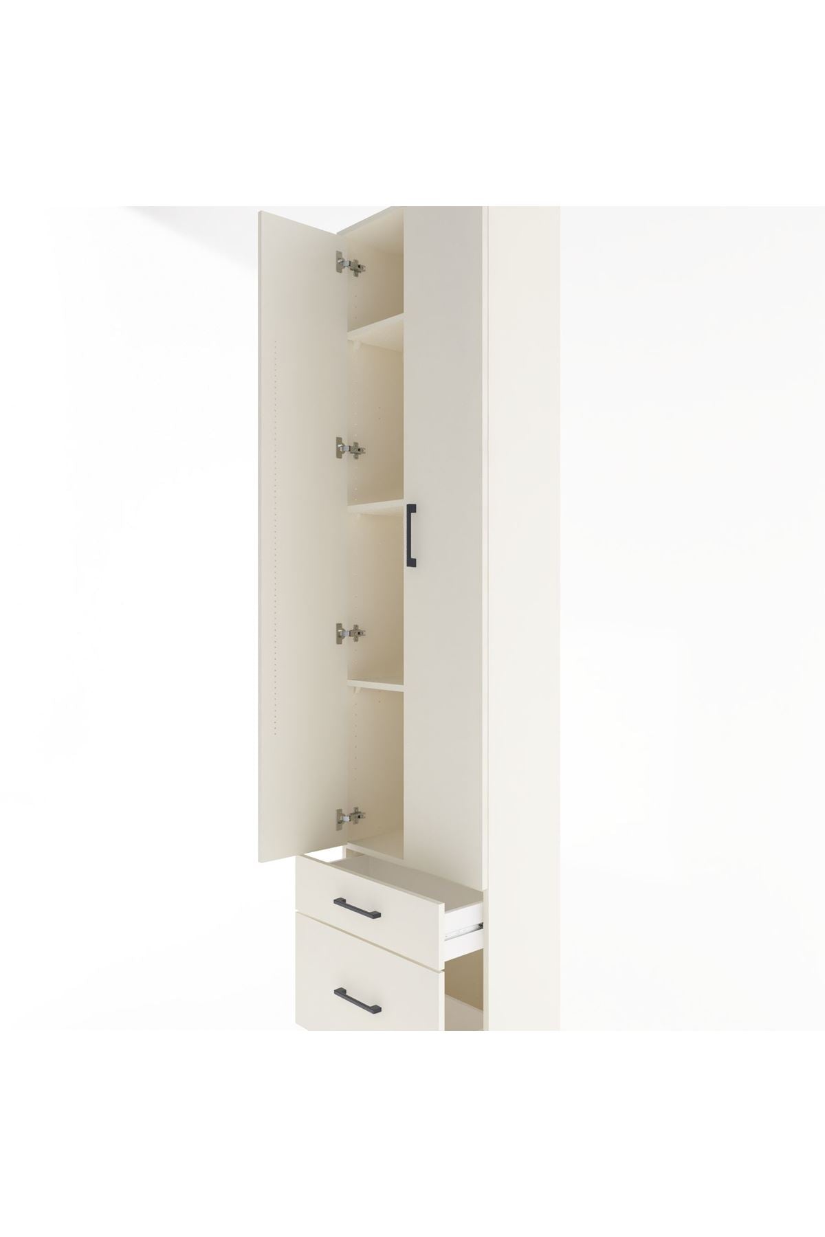 Arges Dolap 4 Raflı 2 Çekmeceli 2 Kapaklı 60x30x243 Aytaşı-Aytaşı