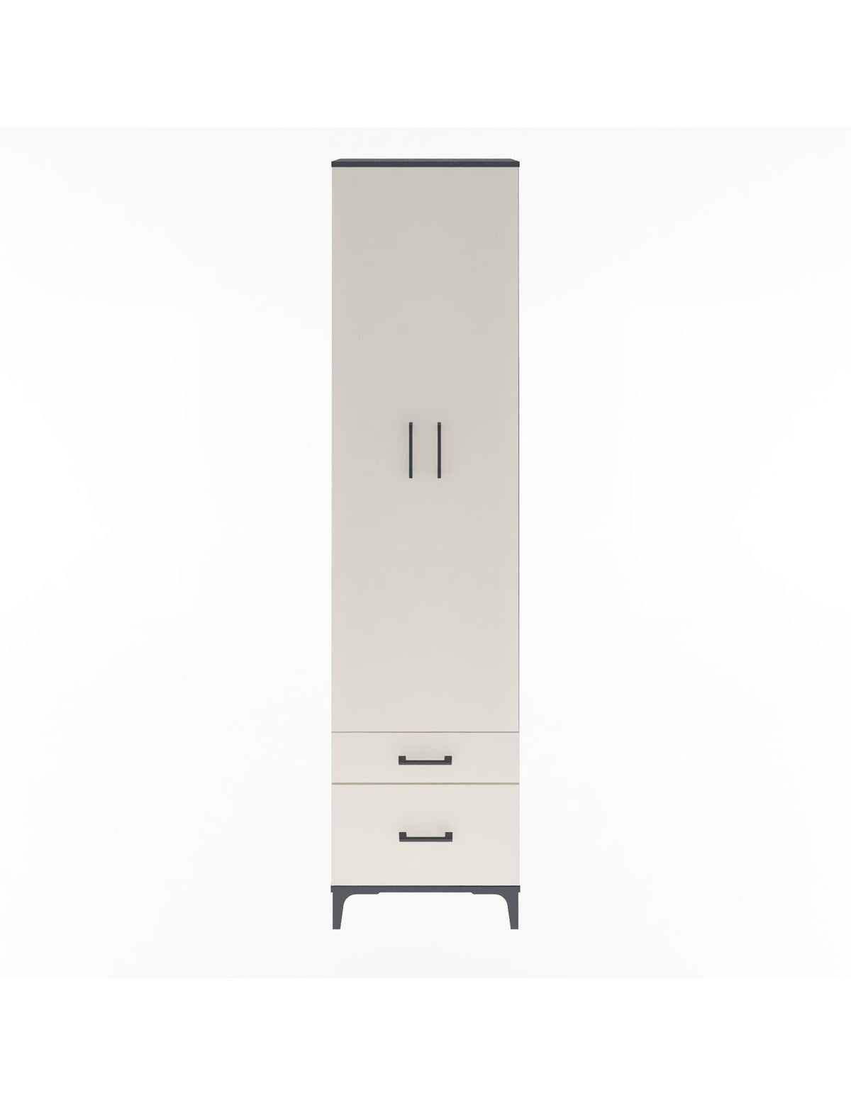 Arges Dolap 4 Raflı 2 Çekmeceli 2 Kapaklı 60x30x243 Antrasit-Aytaşı