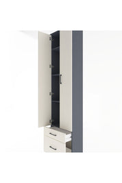 Arges Dolap 4 Raflı 2 Çekmeceli 2 Kapaklı 60x30x243 Antrasit-Aytaşı