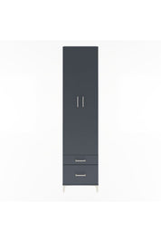 Arges Dolap 4 Raflı 2 Çekmeceli 2 Kapaklı 60x30x243 Antrasit-Antrasit