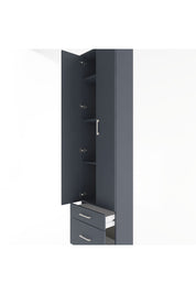 Arges Dolap 4 Raflı 2 Çekmeceli 2 Kapaklı 60x30x243 Antrasit-Antrasit