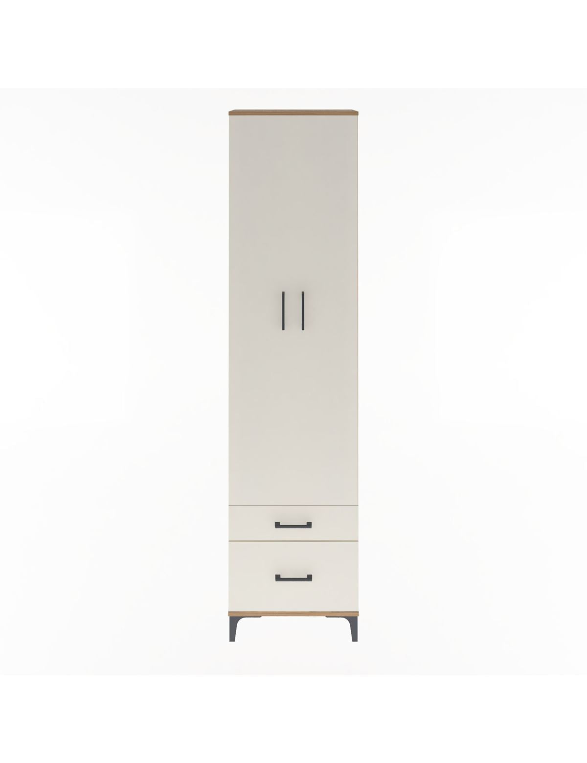 Arges Dolap 4 Raflı 2 Çekmeceli 2 Kapaklı 60x30x243 Çam-Aytaşı