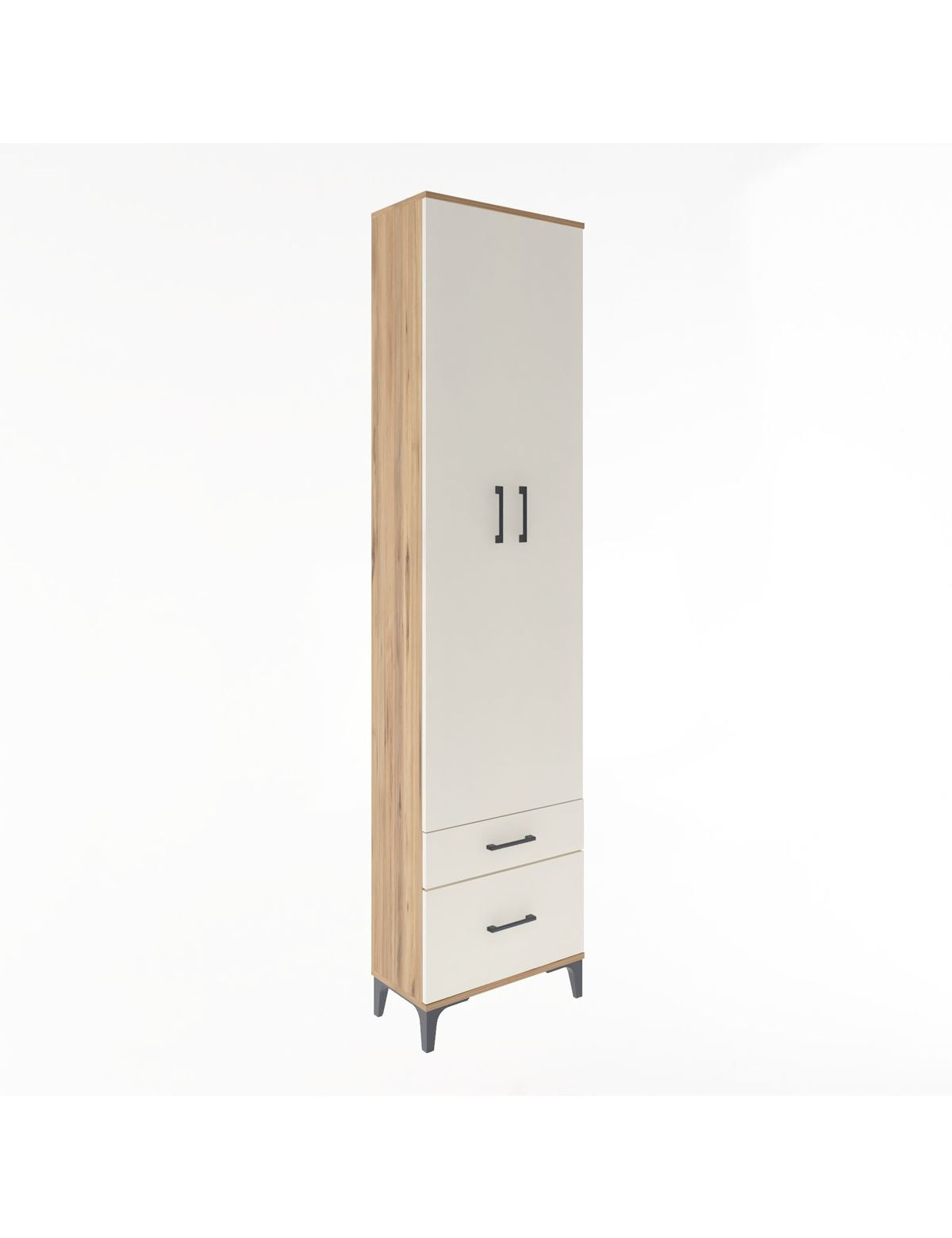 Arges Dolap 4 Raflı 2 Çekmeceli 2 Kapaklı 60x30x243 Çam-Aytaşı