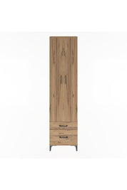 Arges Dolap 4 Raflı 2 Çekmeceli 2 Kapaklı 60x30x243 Çam-Çam