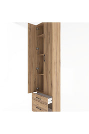 Arges Dolap 4 Raflı 2 Çekmeceli 2 Kapaklı 60x30x243 Çam-Çam