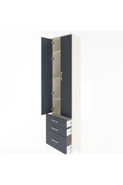 Arges Dolap 4 Raflı 3 Çekmeceli 2 Kapaklı 60x30x243 Aytaşı-Antrasit