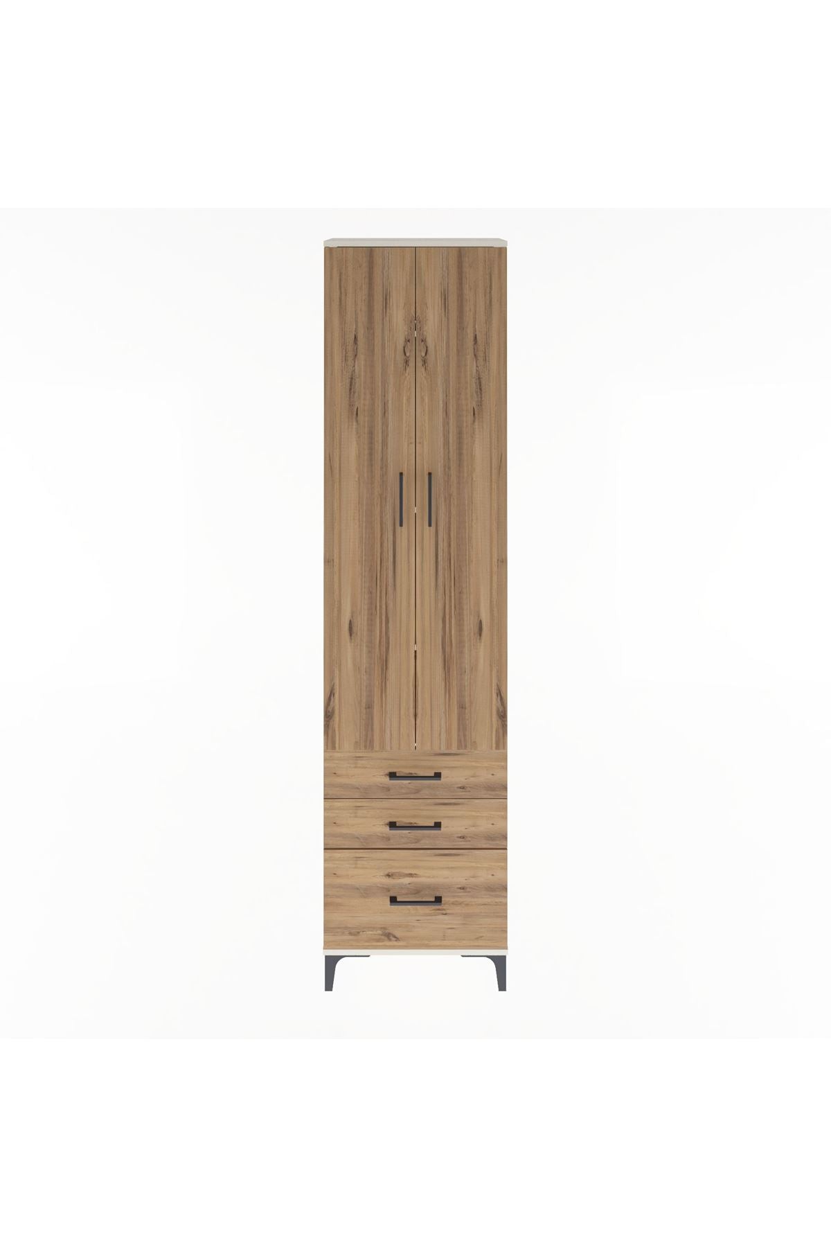 Arges Dolap 4 Raflı 3 Çekmeceli 2 Kapaklı 60x30x243 Aytaşı-Çam