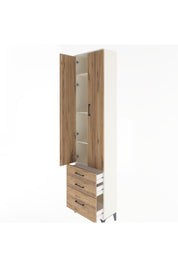 Arges Dolap 4 Raflı 3 Çekmeceli 2 Kapaklı 60x30x243 Aytaşı-Çam