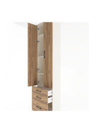 Arges Dolap 4 Raflı 3 Çekmeceli 2 Kapaklı 60x30x243 Aytaşı-Çam