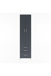 Arges Dolap 4 Raflı 3 Çekmeceli 2 Kapaklı 60x30x243 Antrasit-Antrasit