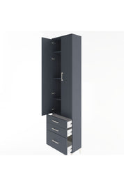 Arges Dolap 4 Raflı 3 Çekmeceli 2 Kapaklı 60x30x243 Antrasit-Antrasit
