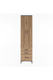 Arges Dolap 4 Raflı 3 Çekmeceli 2 Kapaklı 60x30x243 Antrasit-Çam