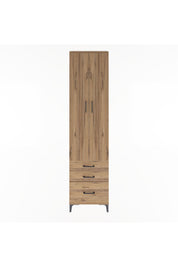 Arges Dolap 4 Raflı 3 Çekmeceli 2 Kapaklı 60x30x243 Çam-Çam