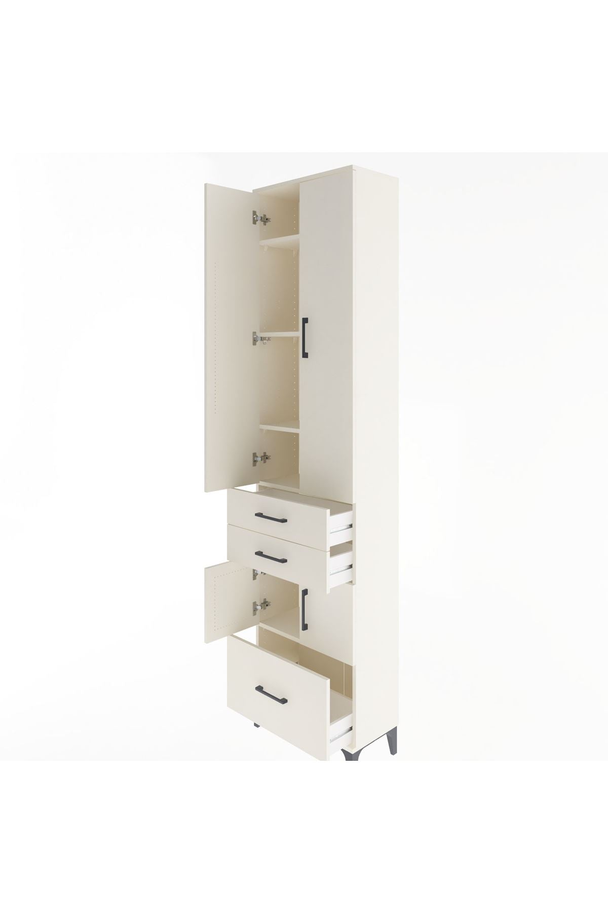 Arges Dolap 5 Raflı 3 Çekmeceli 4 Kapaklı 60x30x243 Aytaşı-Aytaşı