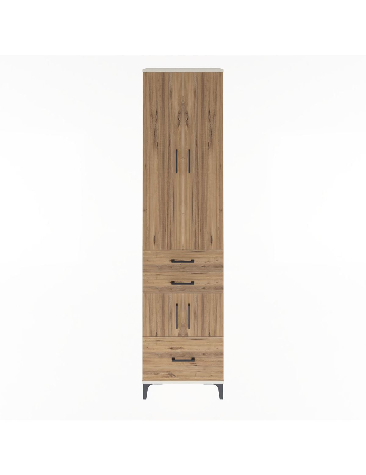 Arges Dolap 5 Raflı 3 Çekmeceli 4 Kapaklı 60x30x243 Aytaşı-Çam