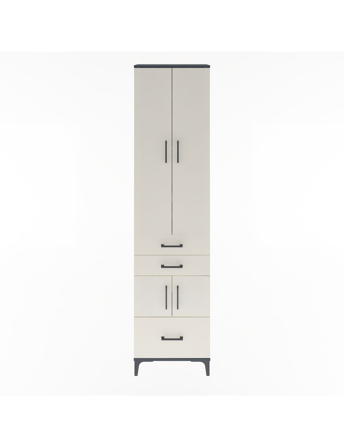 Arges Dolap 5 Raflı 3 Çekmeceli 4 Kapaklı 60x30x243 Antrasit-Aytaşı