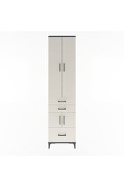 Arges Dolap 5 Raflı 3 Çekmeceli 4 Kapaklı 60x30x243 Antrasit-Aytaşı