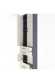 Arges Dolap 5 Raflı 3 Çekmeceli 4 Kapaklı 60x30x243 Antrasit-Aytaşı