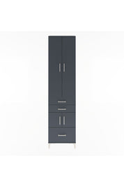 Arges Dolap 5 Raflı 3 Çekmeceli 4 Kapaklı 60x30x243 Antrasit-Antrasit