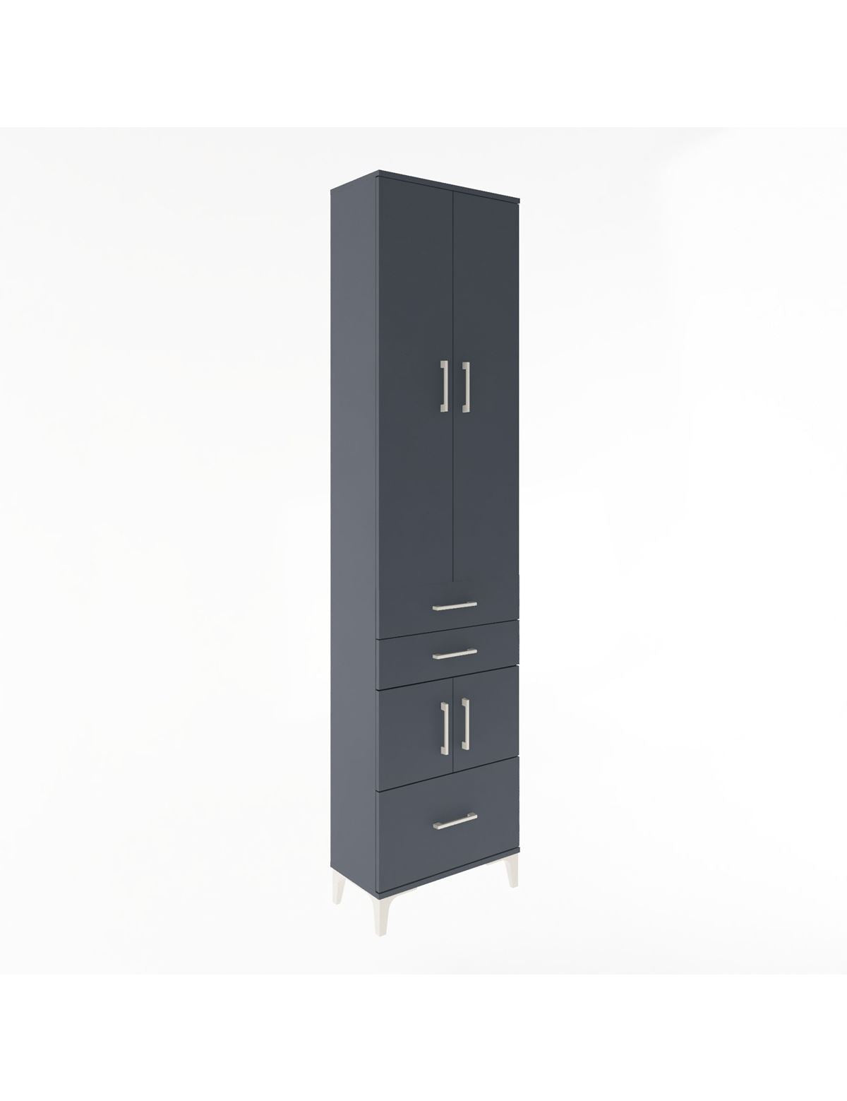 Arges Dolap 5 Raflı 3 Çekmeceli 4 Kapaklı 60x30x243 Antrasit-Antrasit