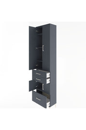 Arges Dolap 5 Raflı 3 Çekmeceli 4 Kapaklı 60x30x243 Antrasit-Antrasit