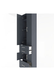 Arges Dolap 5 Raflı 3 Çekmeceli 4 Kapaklı 60x30x243 Antrasit-Antrasit