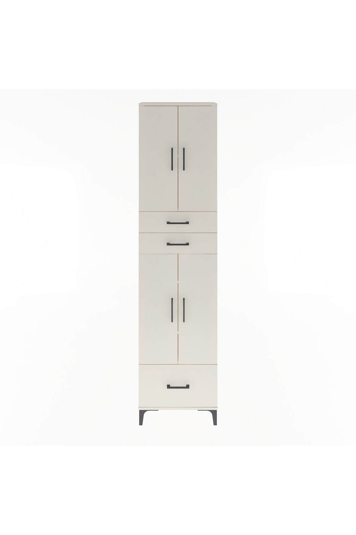 Arges Dolap 5 Raflı 3 Çekmeceli 4 Kapaklı 60x30x243 Aytaşı-Aytaşı