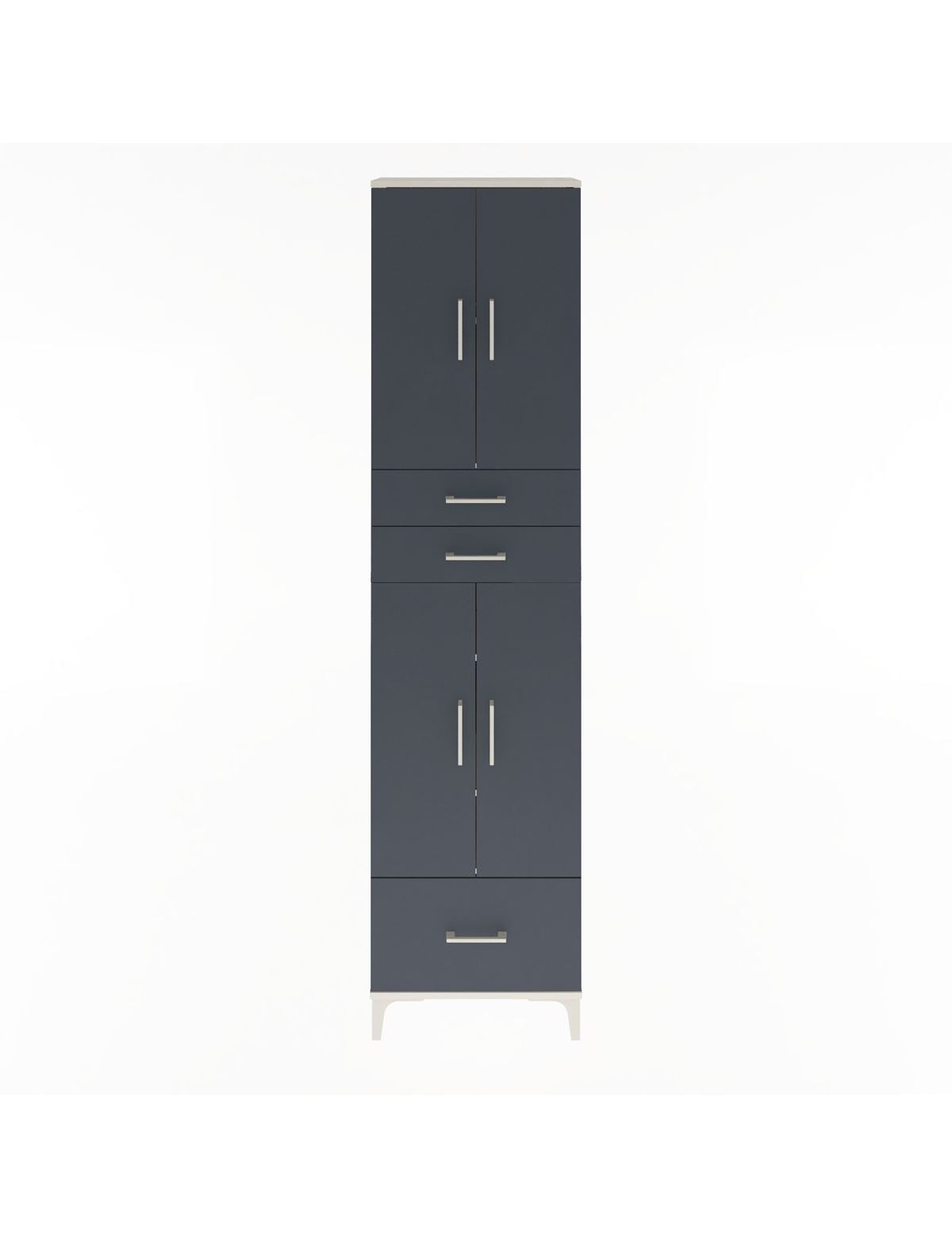 Arges Dolap 5 Raflı 3 Çekmeceli 4 Kapaklı 60x30x243 Aytaşı-Antrasit