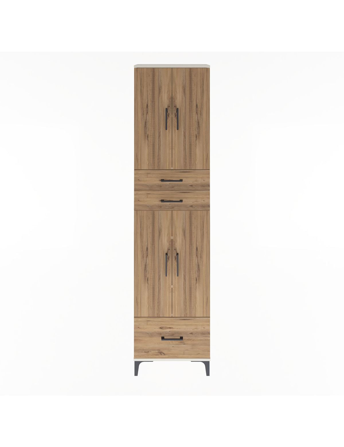 Arges Dolap 5 Raflı 3 Çekmeceli 4 Kapaklı 60x30x243 Aytaşı-Çam