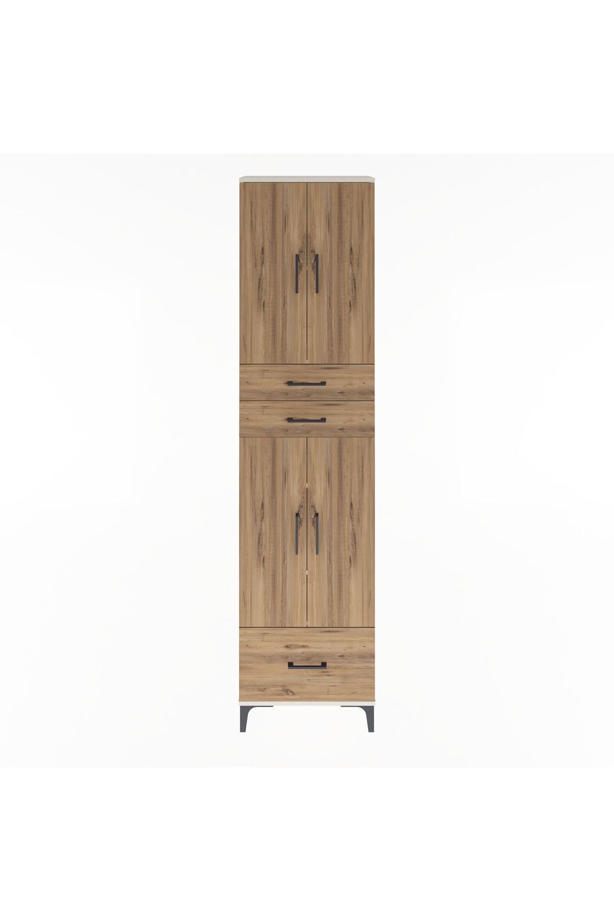 Arges Dolap 5 Raflı 3 Çekmeceli 4 Kapaklı 60x30x243 Aytaşı-Çam