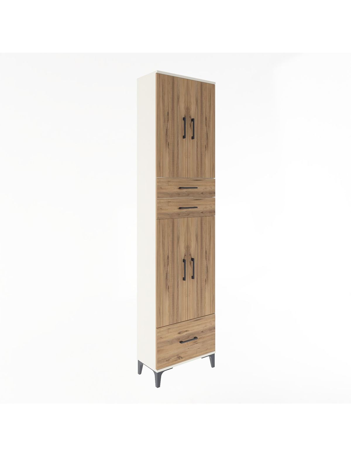 Arges Dolap 5 Raflı 3 Çekmeceli 4 Kapaklı 60x30x243 Aytaşı-Çam