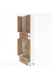 Arges Dolap 5 Raflı 3 Çekmeceli 4 Kapaklı 60x30x243 Aytaşı-Çam