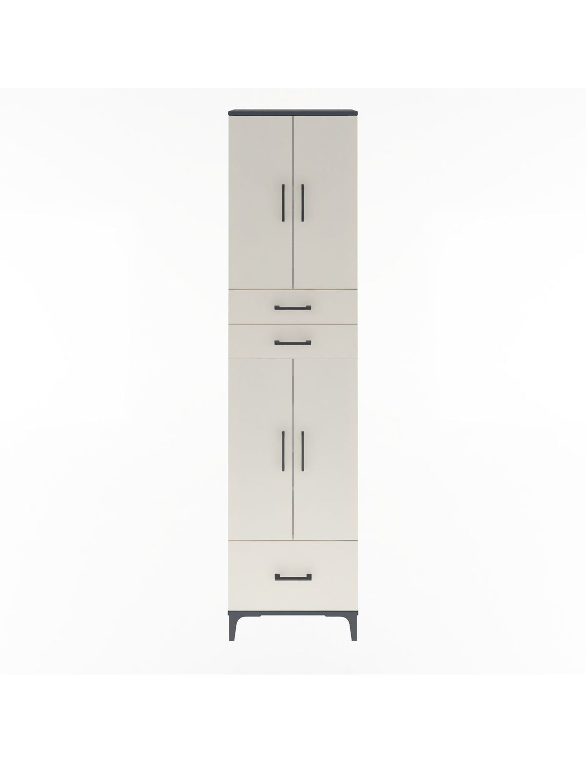 Arges Dolap 5 Raflı 3 Çekmeceli 4 Kapaklı 60x30x243 Antrasit-Aytaşı