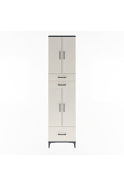 Arges Dolap 5 Raflı 3 Çekmeceli 4 Kapaklı 60x30x243 Antrasit-Aytaşı