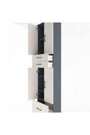 Arges Dolap 5 Raflı 3 Çekmeceli 4 Kapaklı 60x30x243 Antrasit-Aytaşı