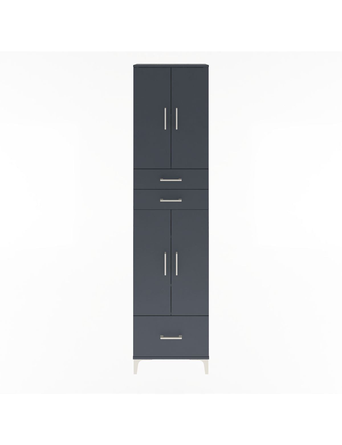 Arges Dolap 5 Raflı 3 Çekmeceli 4 Kapaklı 60x30x243 Antrasit-Antrasit