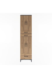 Arges Dolap 5 Raflı 3 Çekmeceli 4 Kapaklı 60x30x243 Antrasit-Çam