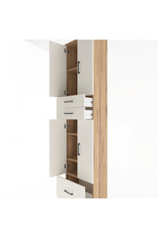 Arges Dolap 5 Raflı 3 Çekmeceli 4 Kapaklı 60x30x243 Çam-Aytaşı