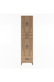 Arges Dolap 5 Raflı 3 Çekmeceli 4 Kapaklı 60x30x243 Çam-Çam