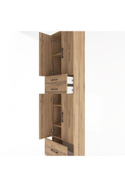 Arges Dolap 5 Raflı 3 Çekmeceli 4 Kapaklı 60x30x243 Çam-Çam