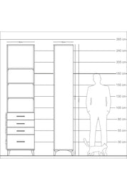 Arges Dolap 4 Raflı 4 Çekmeceli 60x30x243 Aytaşı-Aytaşı