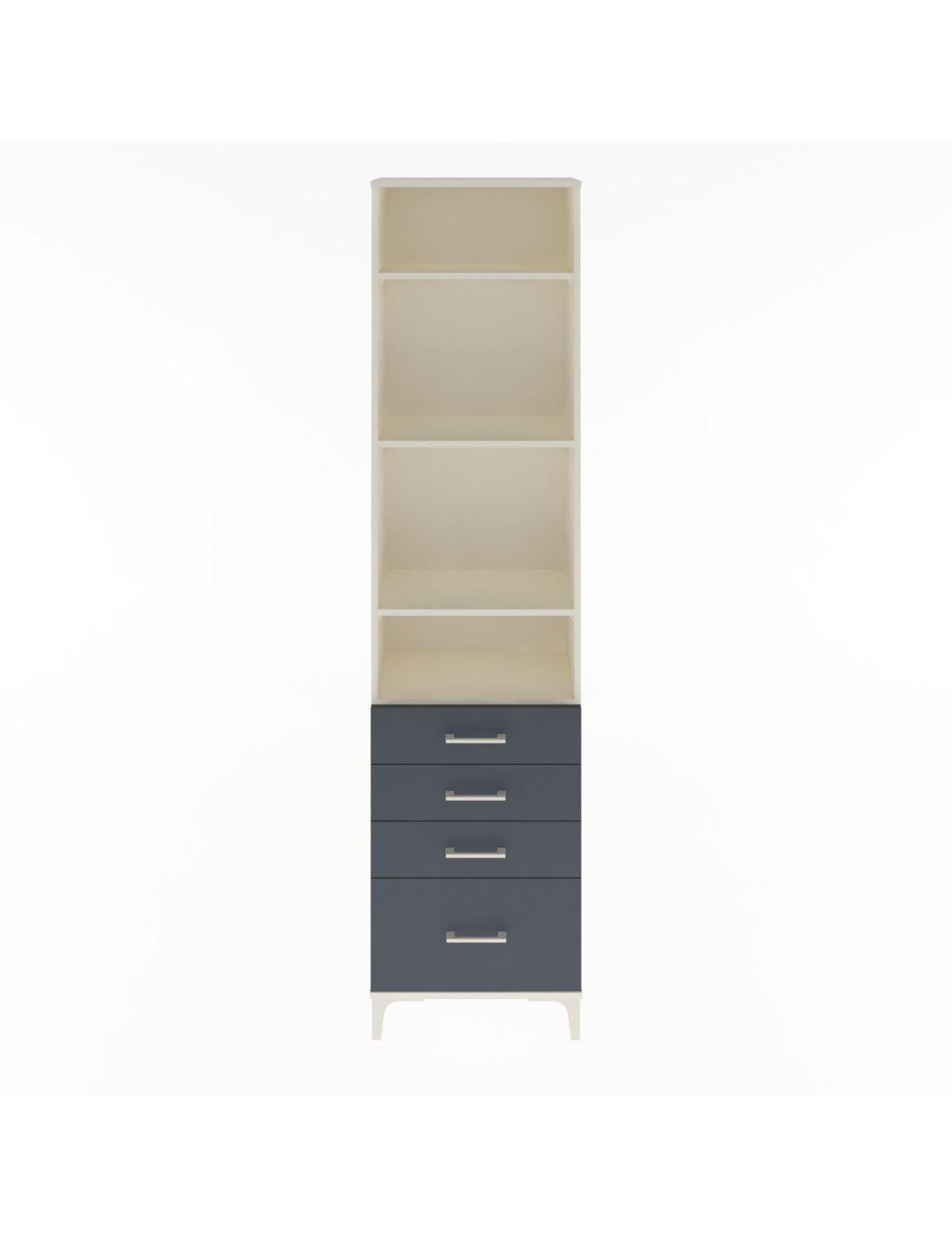 Arges Dolap 4 Raflı 4 Çekmeceli 60x30x243 Aytaşı-Antrasit