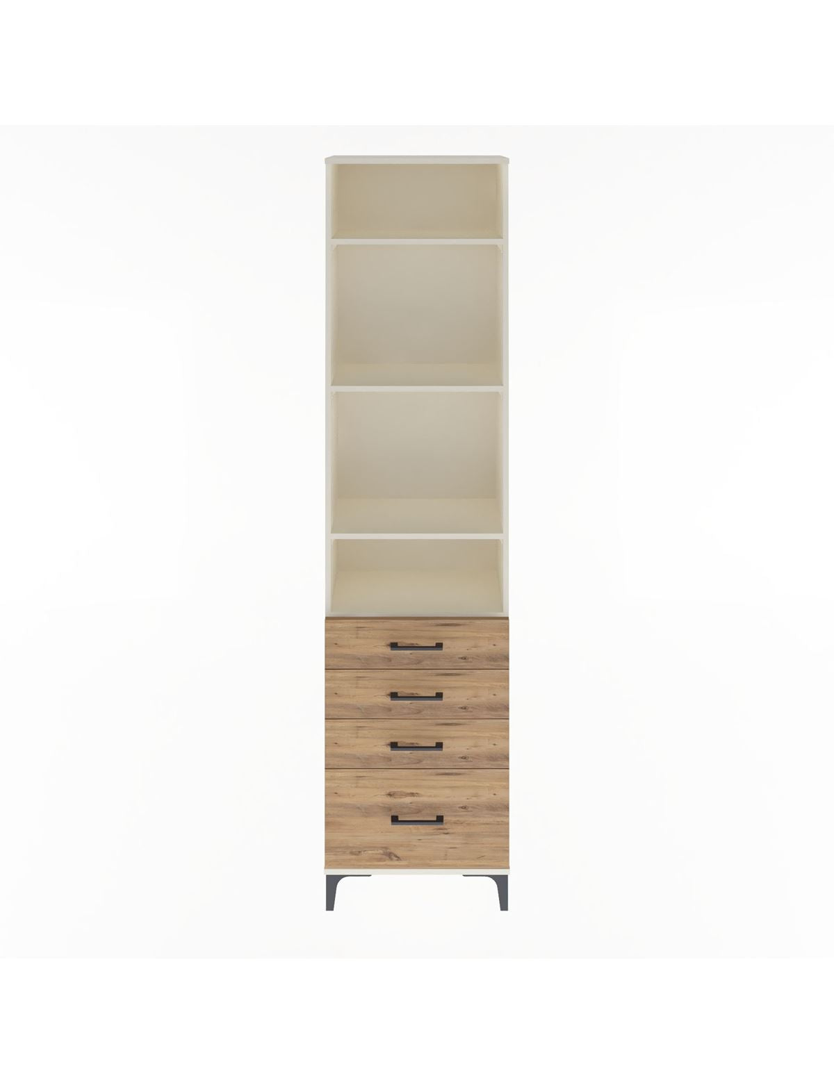 Arges Dolap 4 Raflı 4 Çekmeceli 60x30x243 Aytaşı-Çam