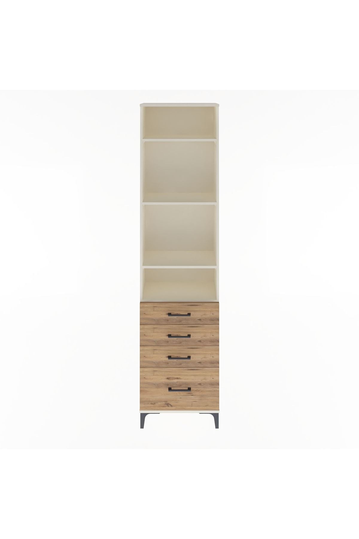 Arges Dolap 4 Raflı 4 Çekmeceli 60x30x243 Aytaşı-Çam