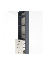 Arges Dolap 4 Raflı 4 Çekmeceli 60x30x243 Antrasit-Aytaşı